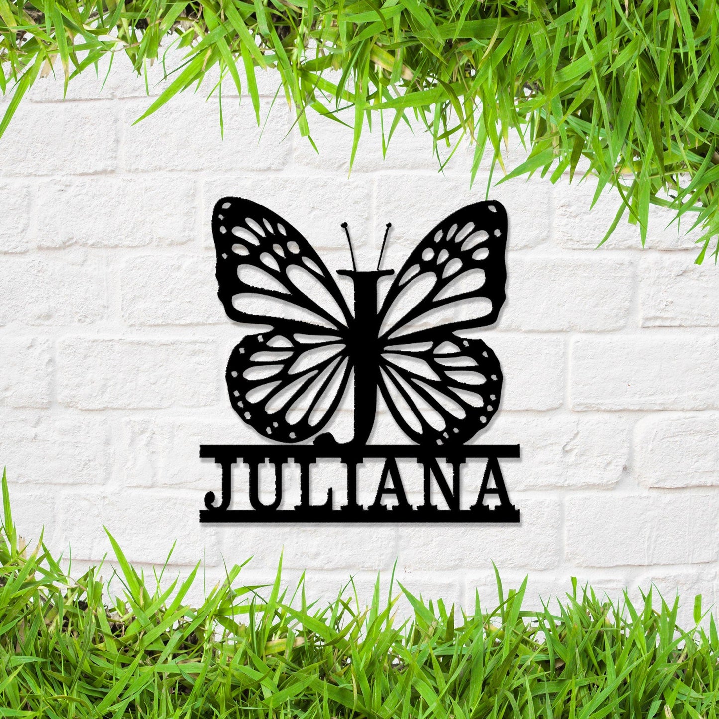 Butterfly Metal Wall Art, Butterfly Home Decor, Metal Living Room Decor,Outdoor Porch Decor,Customized Monograms Sign The Family Name Sign