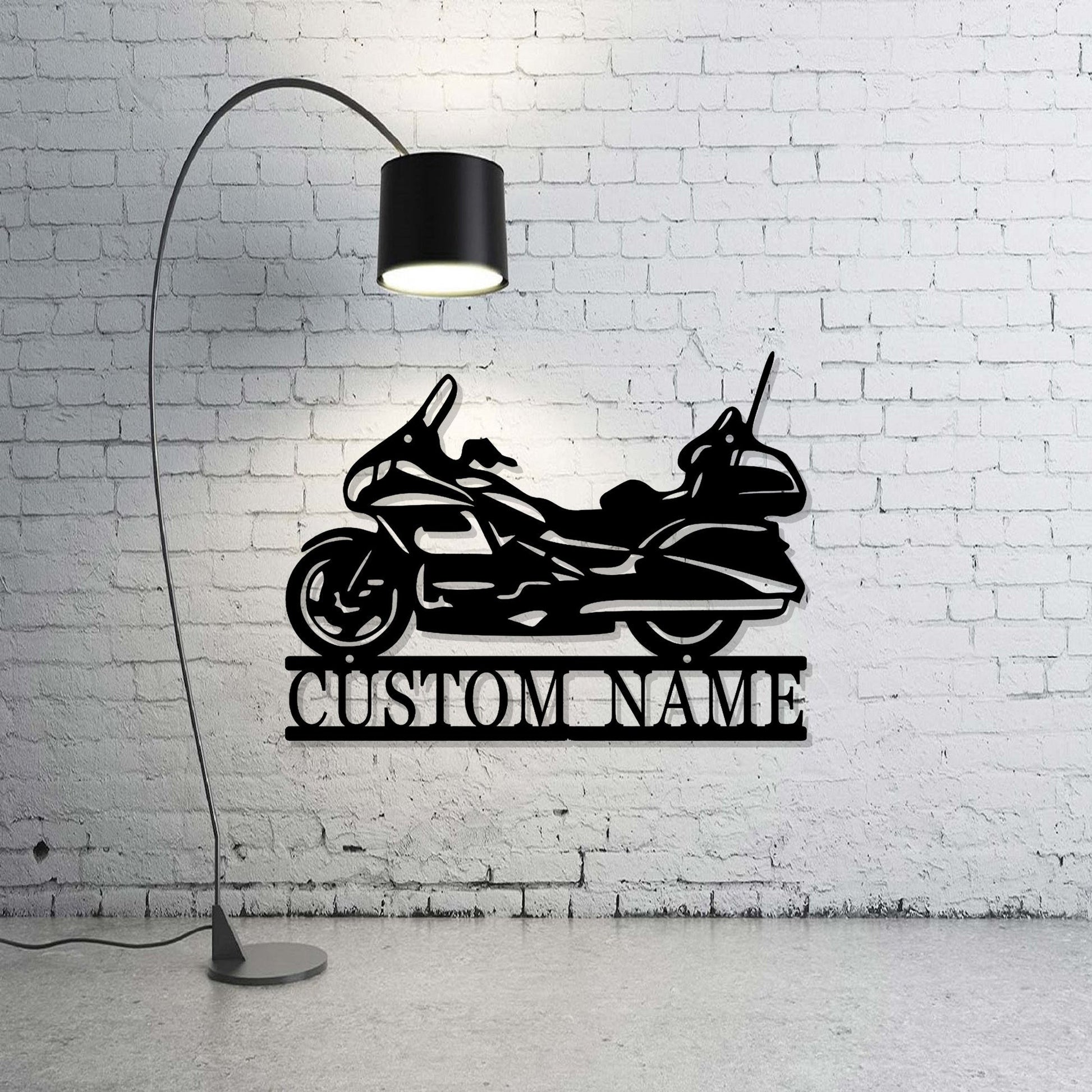 Personalized Motorcycle Metal Wall Art, Customized Metal Name Sign, Gifts for Motorcycle Lovers, Indoor and Outdoor Wall Decor, LED Light Signs