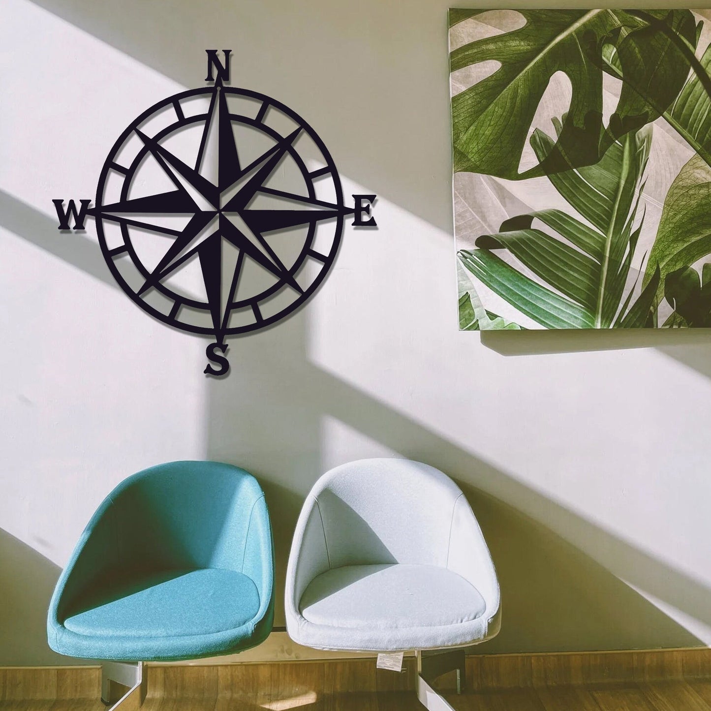 Metal decor nautical compass wall decor,living room bedroom office porch garden terrace sign wall hanging art beach theme home decor