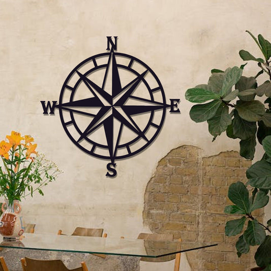 Metal decor nautical compass wall decor,living room bedroom office porch garden terrace sign wall hanging art beach theme home decor