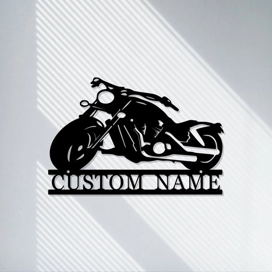 Personalized motorcycle metal wall art, custom motorcycle signs, dealership opening gifts, custom text gifts, dad's gifts, LED light signs