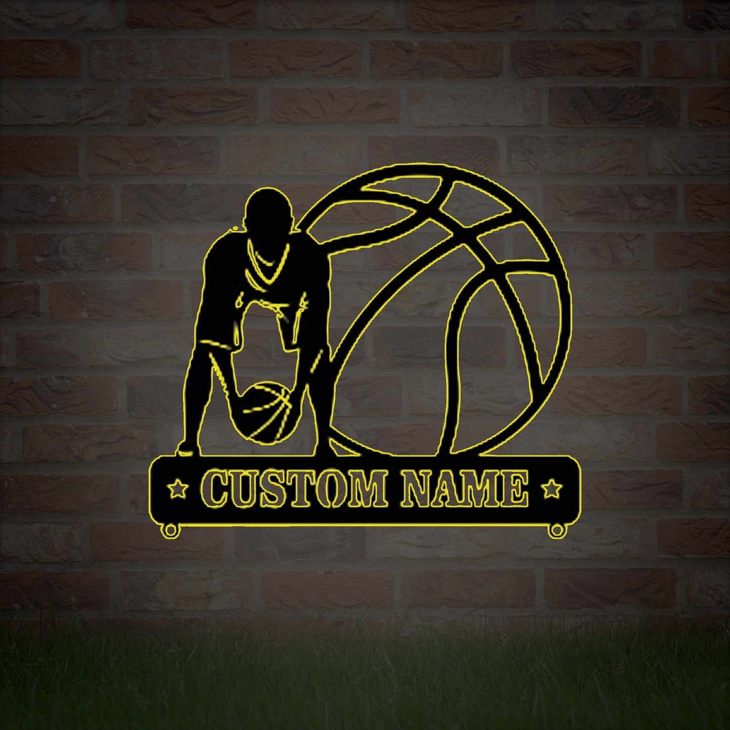 Personalized Handmade Custom Basketball Name Sign,Basketball Gift, Mamba Spirit, Home Decor,Athletic Sports, kids Gift,LED Light Sign