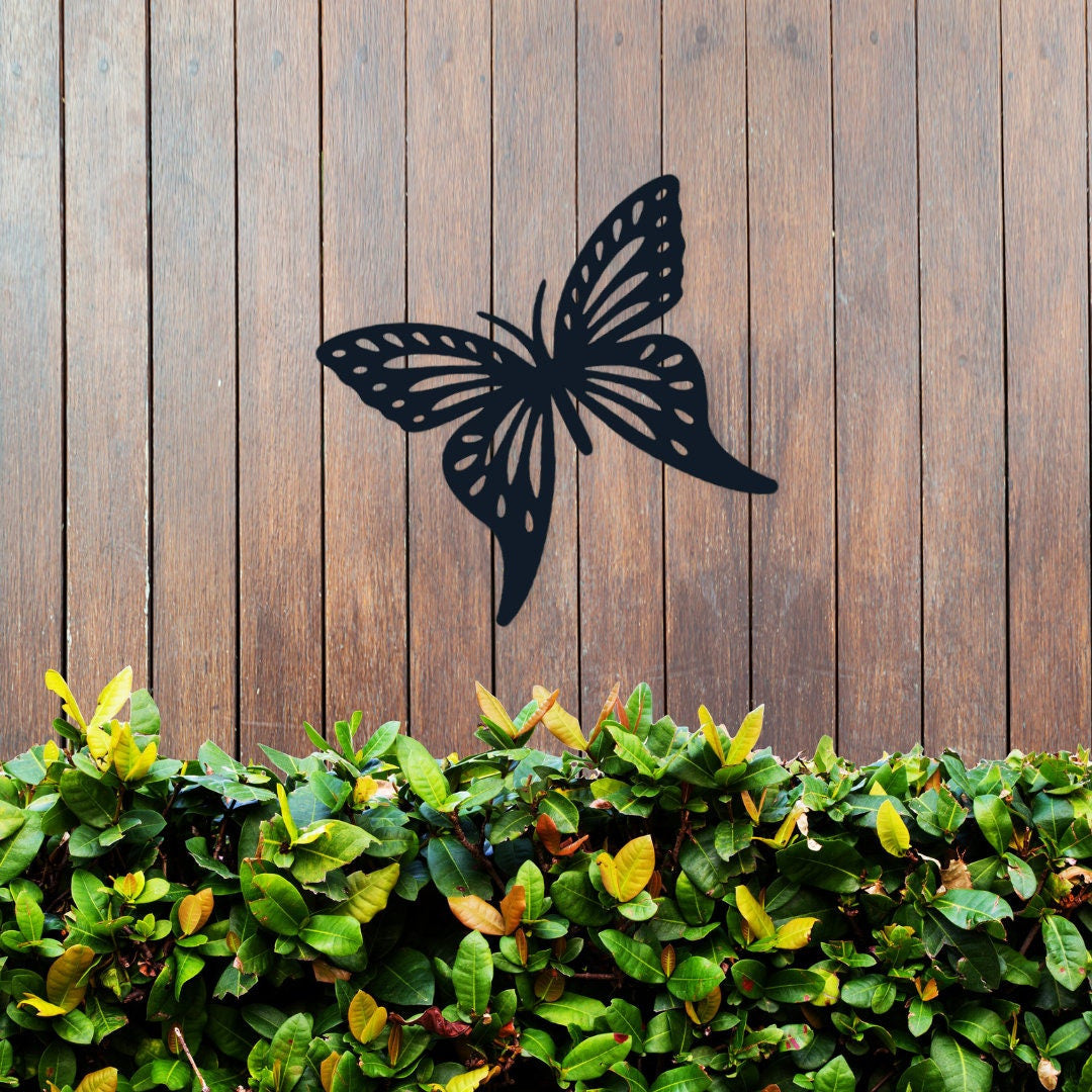 Butterfly Metal Sign, Butterfly Wall Art, Porch Sign, Butterfly Garden Art, Metal Yard Art, Outdoor Metal Sign, Gifts for her, Garden Gift