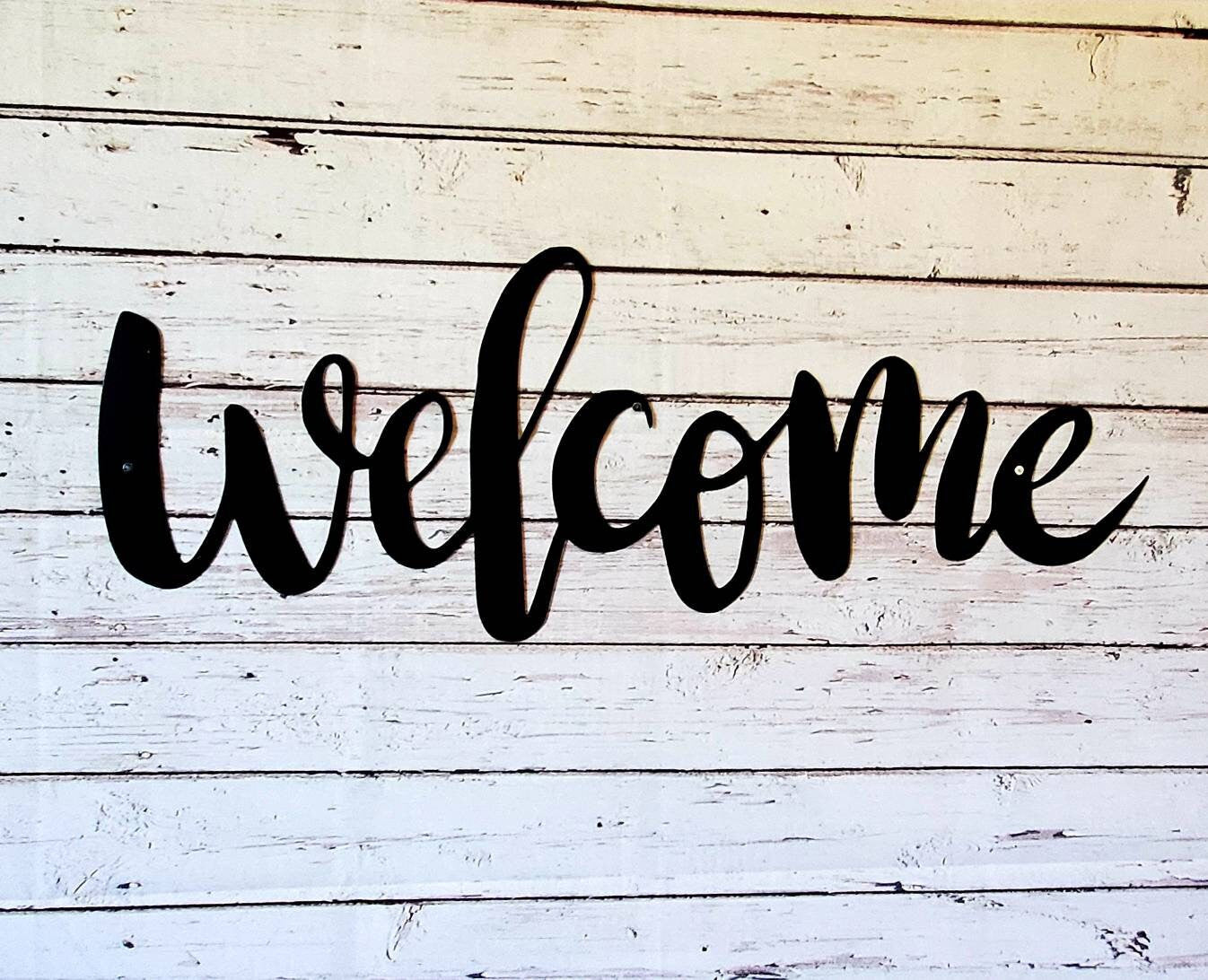 Welcome Metal Sign, Front Door Sign, Porch Sign, Welcome Porch Sign, Metal Wall Art, Entryway Wall Decor, Foyer Decor, Metal Sign