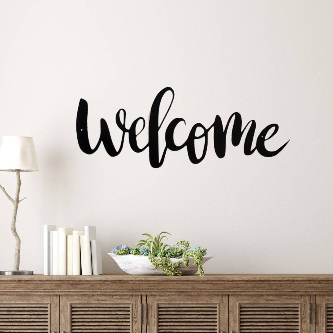 Welcome Metal Sign, Welcome Sign, Farmhouse Welcome Sign, Entryway Sign, Metal Welcome Sign, Outdoor Sign, Welcome Word Sign, Welcome Script