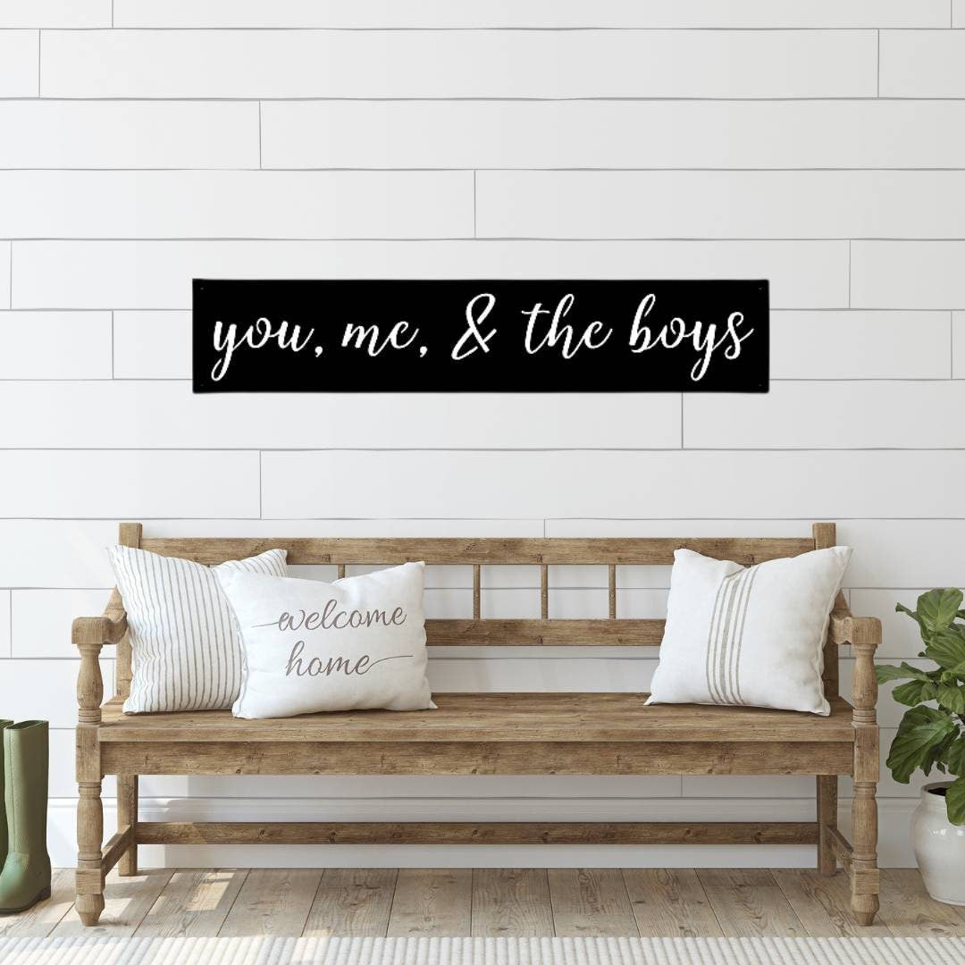 You Me and The Boys Metal Wall Decor, Living Room Decor, Family Sign, Mom Gift, Boy Mom Gift, Gifts for Mom, Metal Sign, Home Decor,