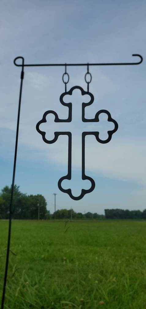 Cross Metal Garden Flag, Cross Garden Flag, Metal Garden Flag, Garden Flag, Cross Decor, Yard Art, Metal Sign, Garden Decor, Yard Sign