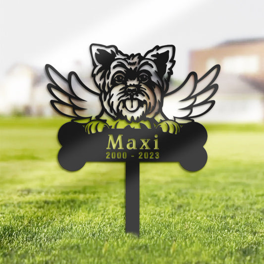 Personalized YORKSHIRE terrier dog Memorial Stake, Metal Stake, Sympathy Sign, Pet Grave Marker, Remembrance Stake