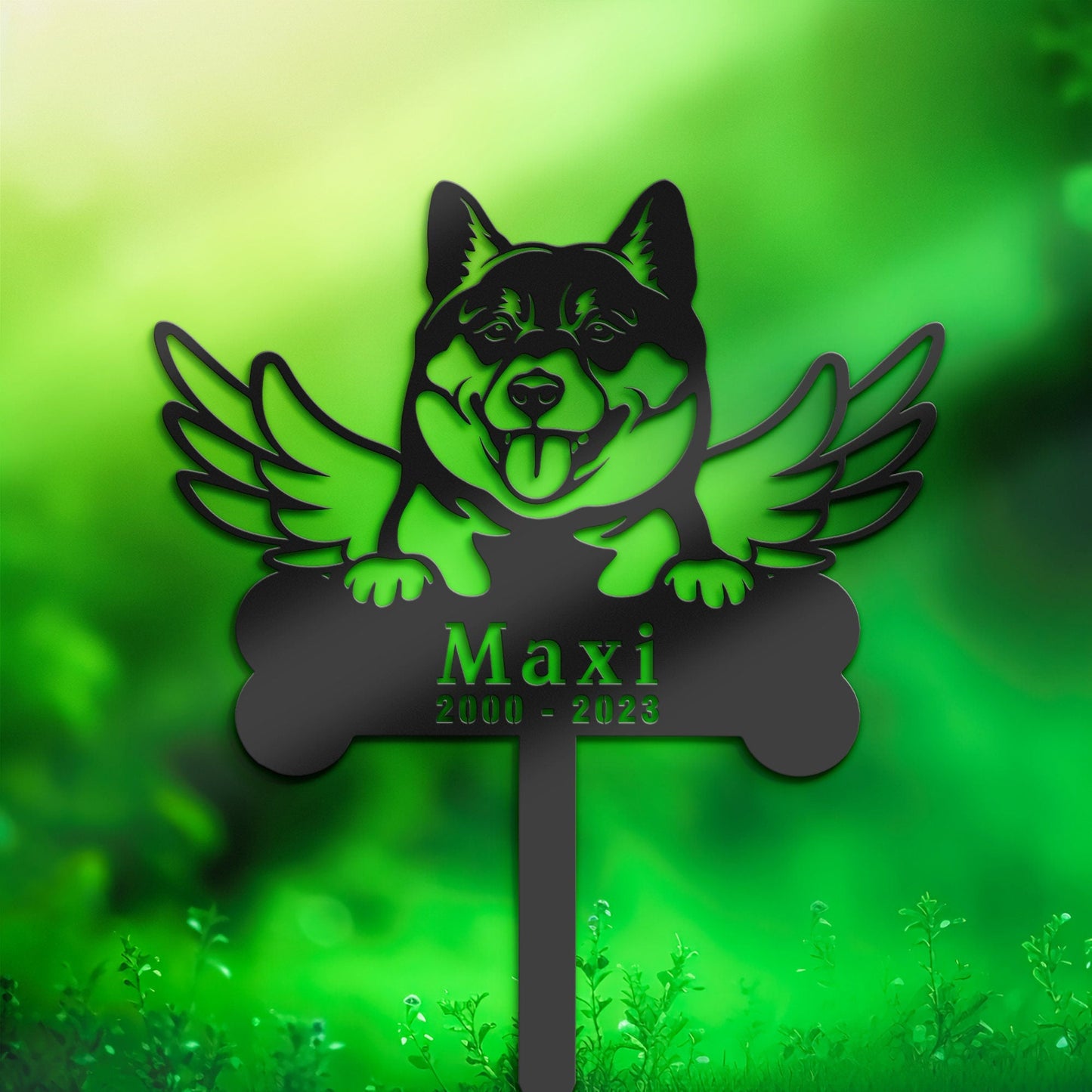 Personalized Shiba Inus Dog Memorial Stake, Metal Stake, Sympathy Sign, Pet Grave Marker, Remembrance Stake