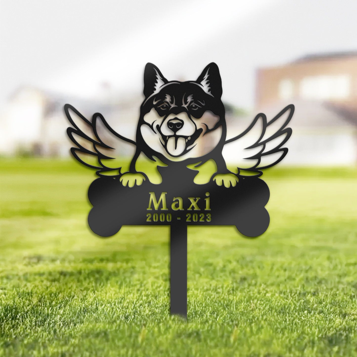 Personalized Shiba Inus Dog Memorial Stake, Metal Stake, Sympathy Sign, Pet Grave Marker, Remembrance Stake