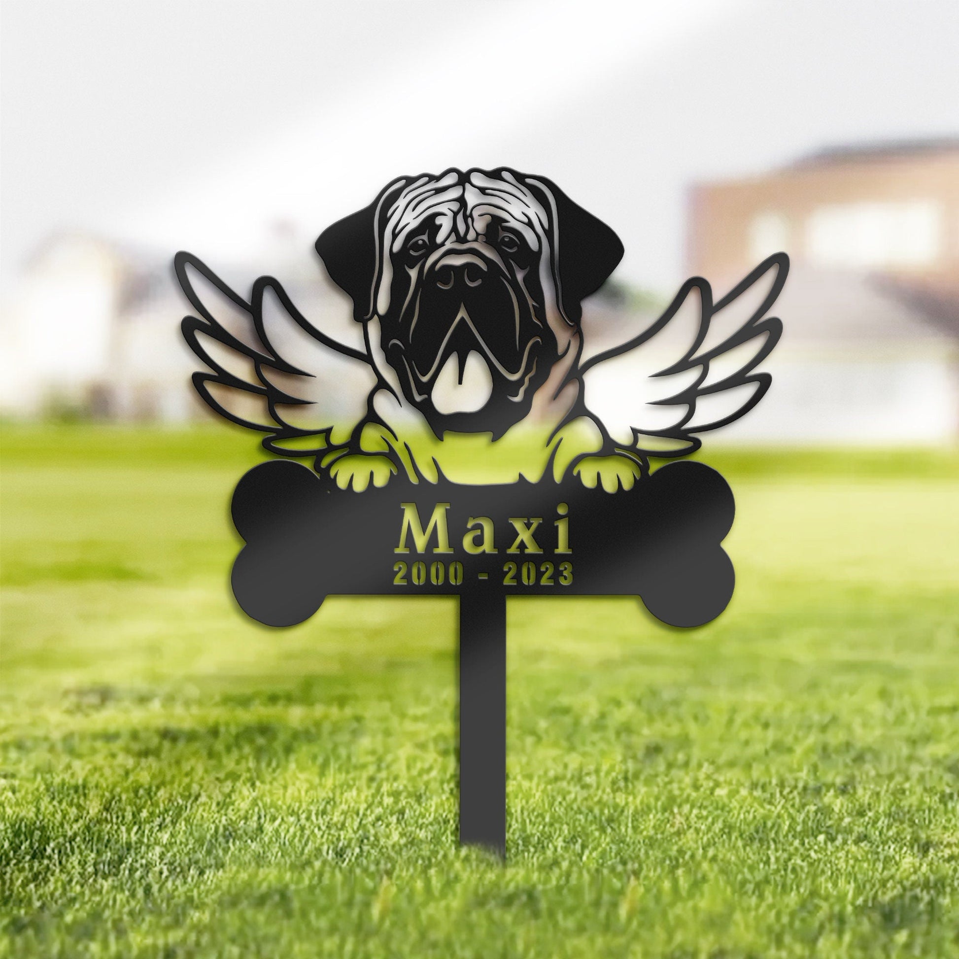 Personalized Mastiff Dog Memorial Stake, Metal Stake, Sympathy Sign, Pet Grave Marker, Remembrance Stake