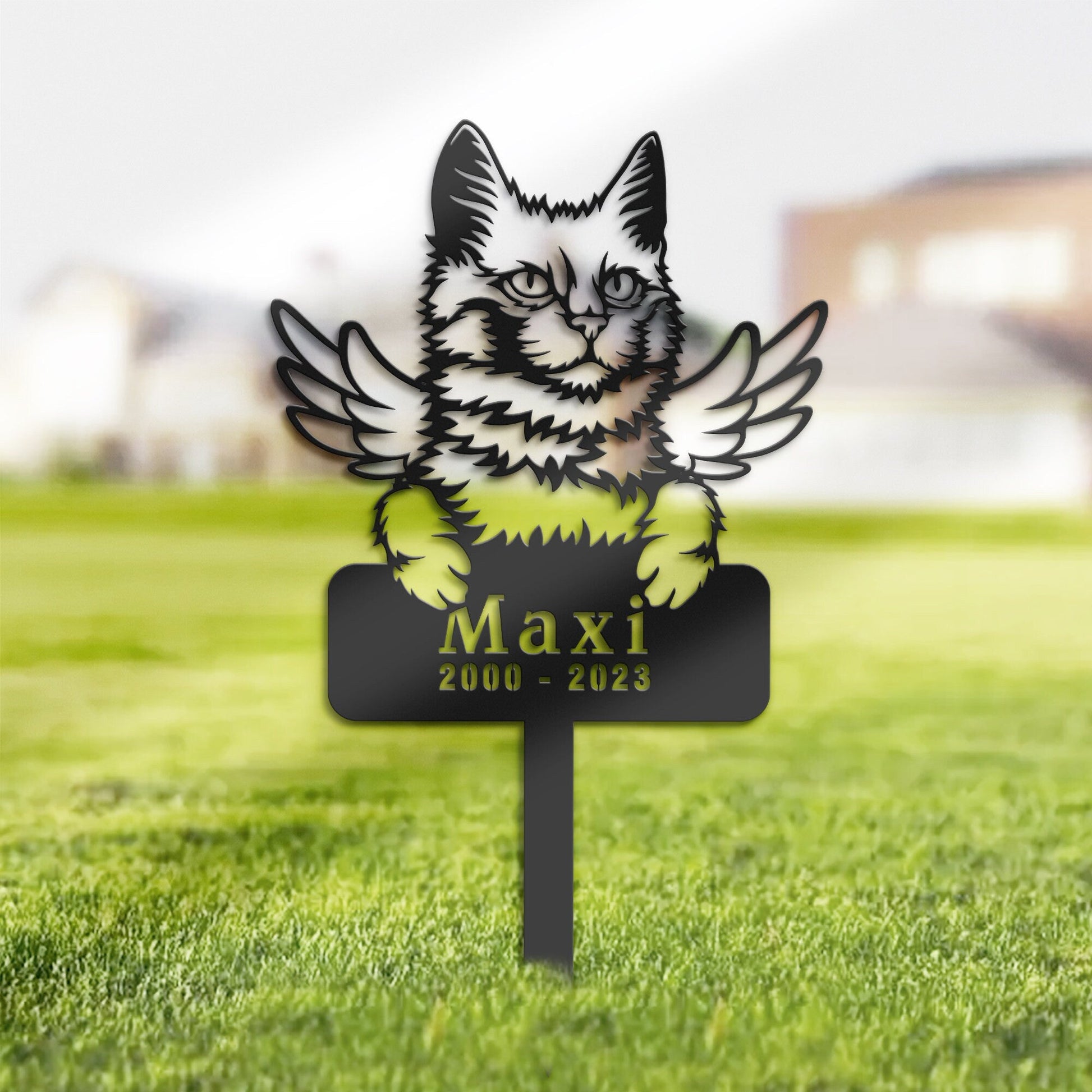 Personalized Turkis Angora Cat Memorial Stake, Metal Stake, Sympathy Sign, Pet Grave Marker, Remembrance Stake