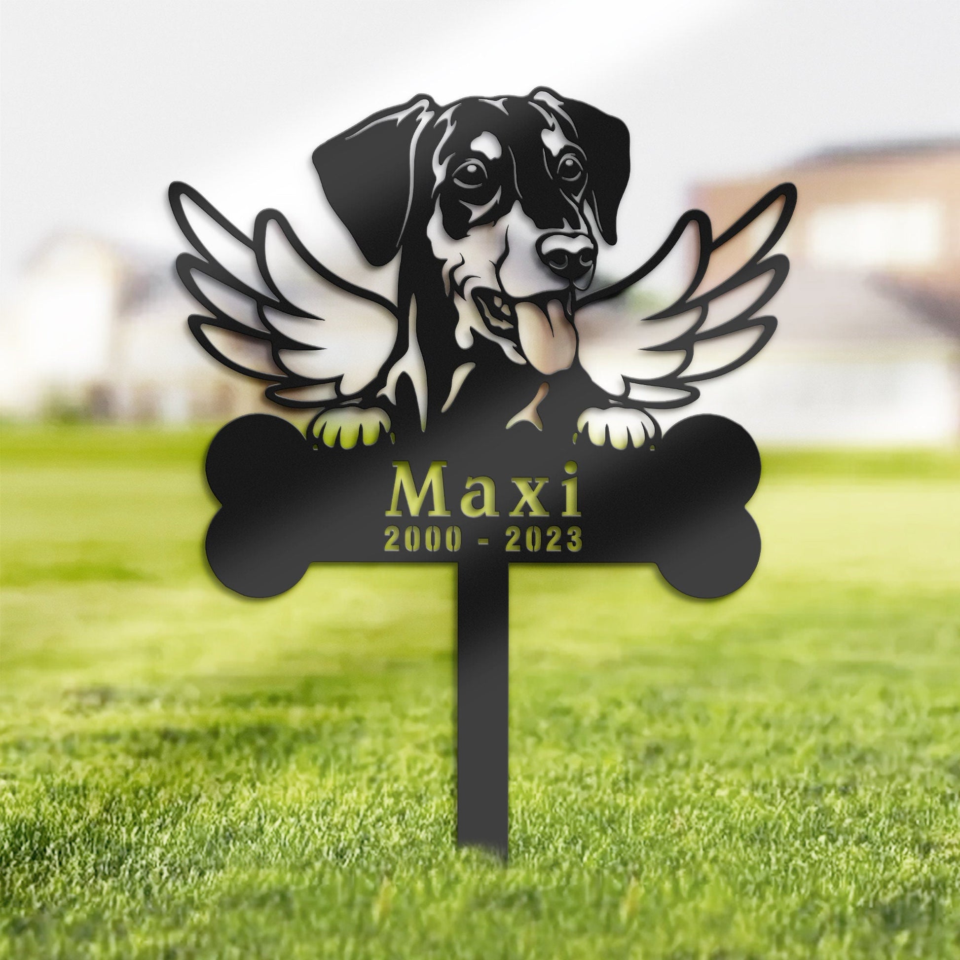 Personalized German Pinscher Dog Memorial Stake, Metal Stake, Sympathy Sign, Pet Grave Marker, Remembrance Stake