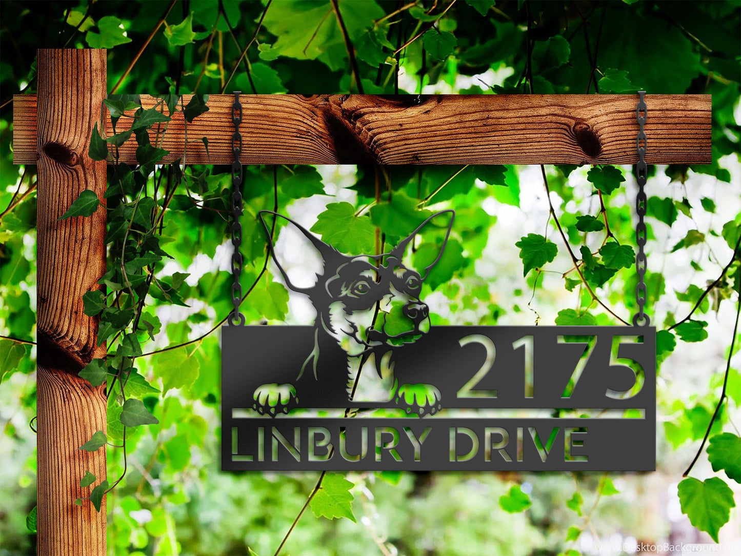 Personalized Toy Fox Terrier dog, Puppy Metal Address Sign House number Hanging Address Plaque Yard Sign Outdoor decor Garden Stake