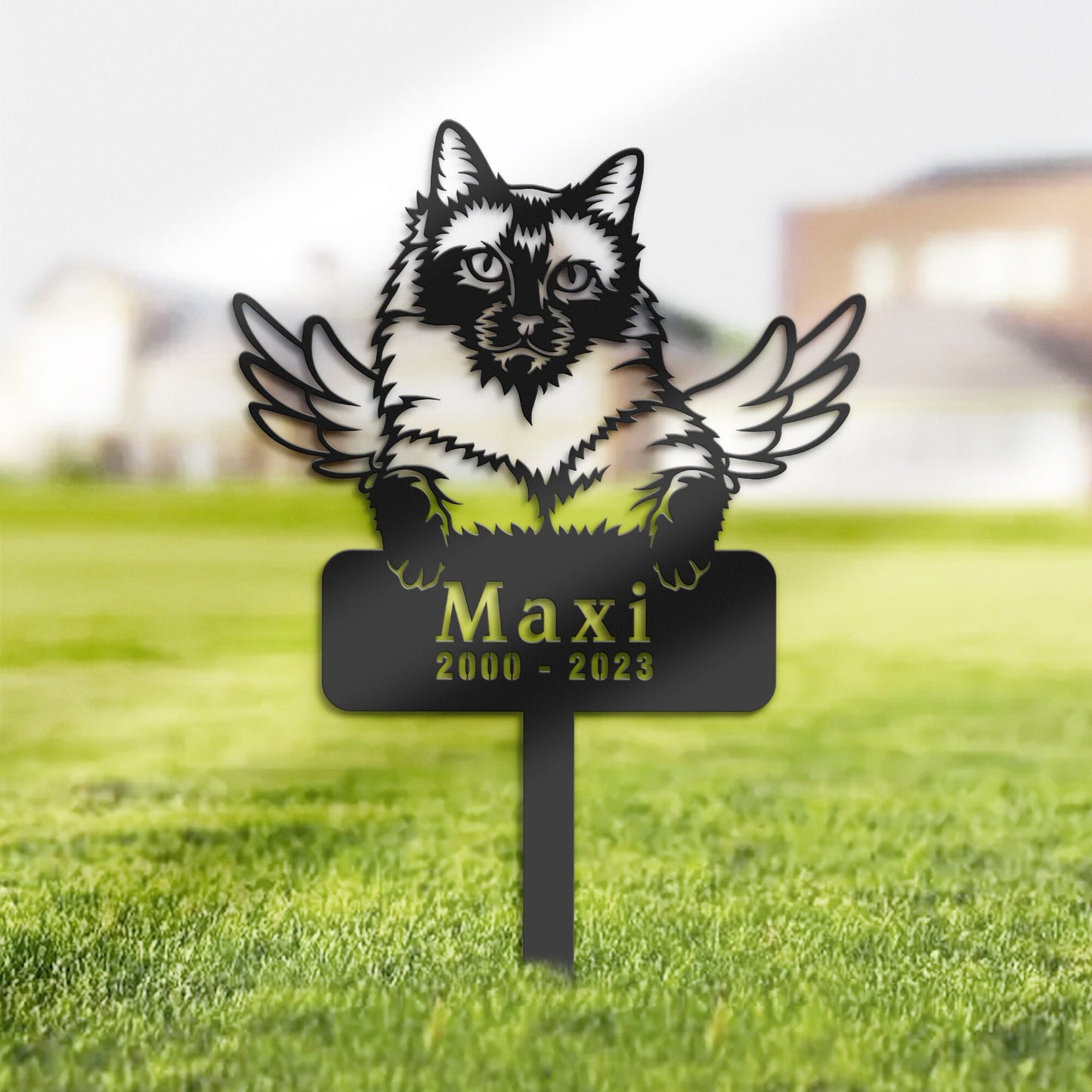 Personalized Siamese Cat Memorial Stake, Metal Stake, Sympathy Sign, Pet Grave Marker, Remembrance Stake