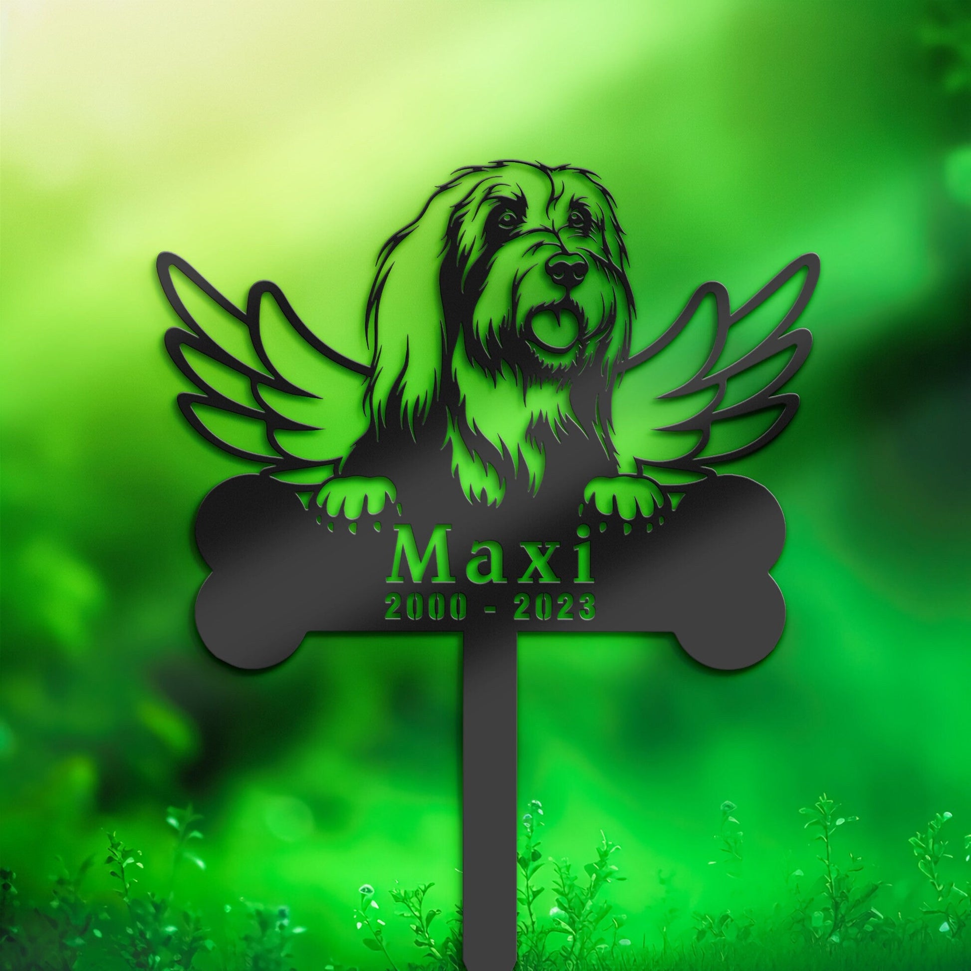 Personalized Bearded collie Dog Memorial Stake, Metal Stake, Sympathy Sign, Pet Grave Marker, Remembrance Stake
