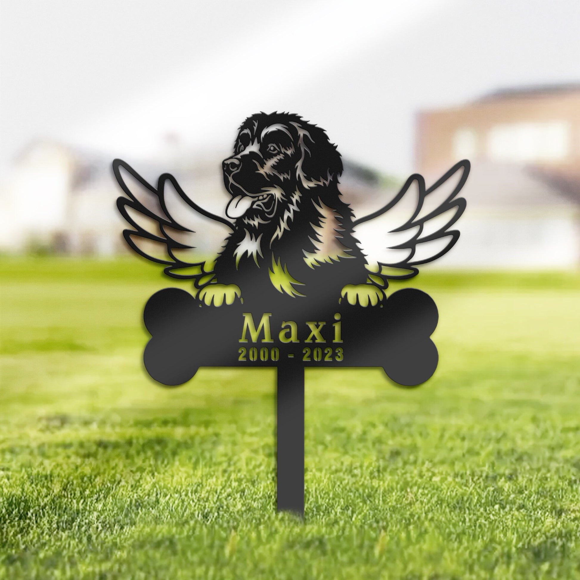 Personalized Newfoundland Dog Memorial Stake, Metal Stake, Sympathy Sign, Pet Grave Marker, Remembrance Stake