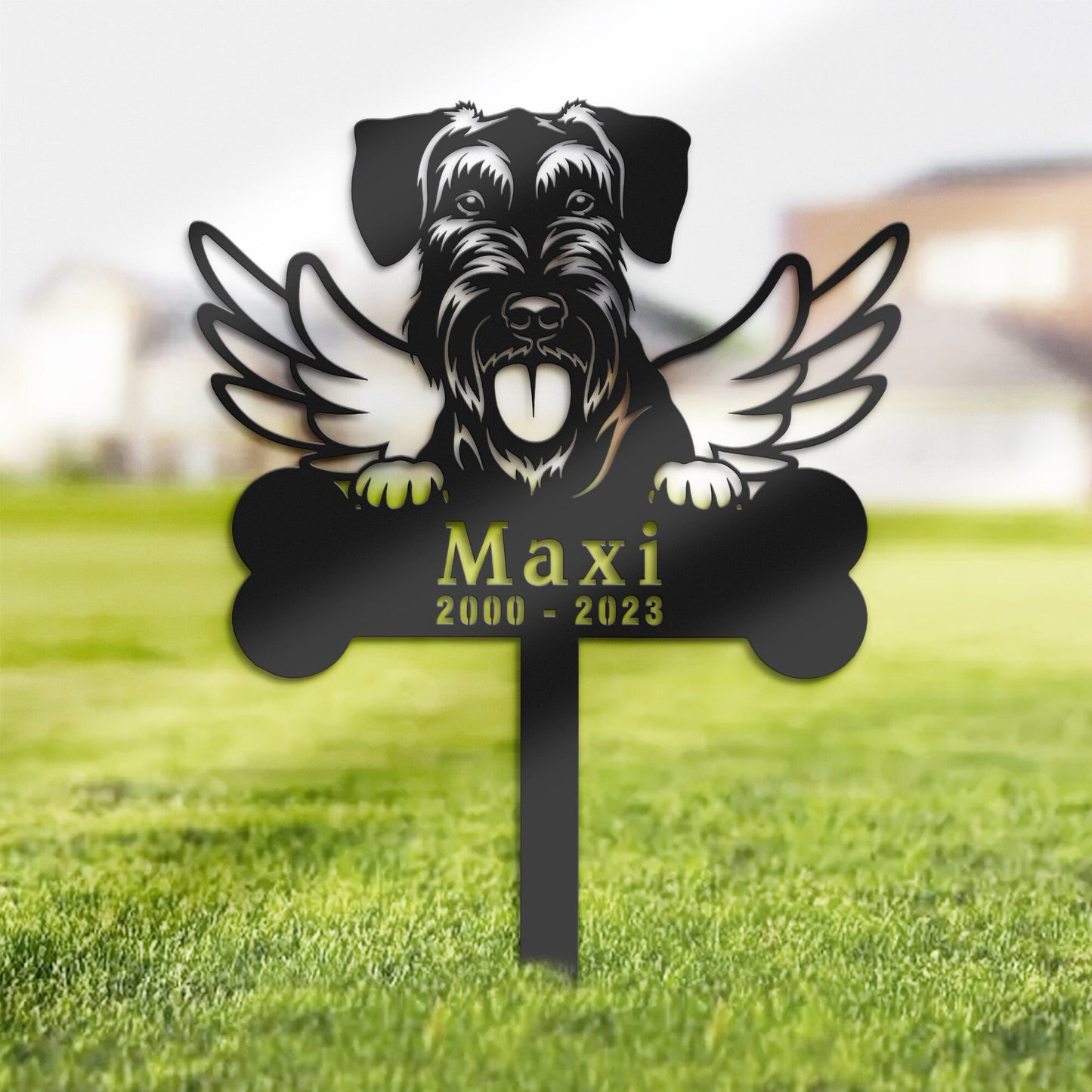 Personalized Giant Schnauzer Dog Memorial Stake, Metal Stake, Sympathy Sign, Pet Grave Marker, Remembrance Stake