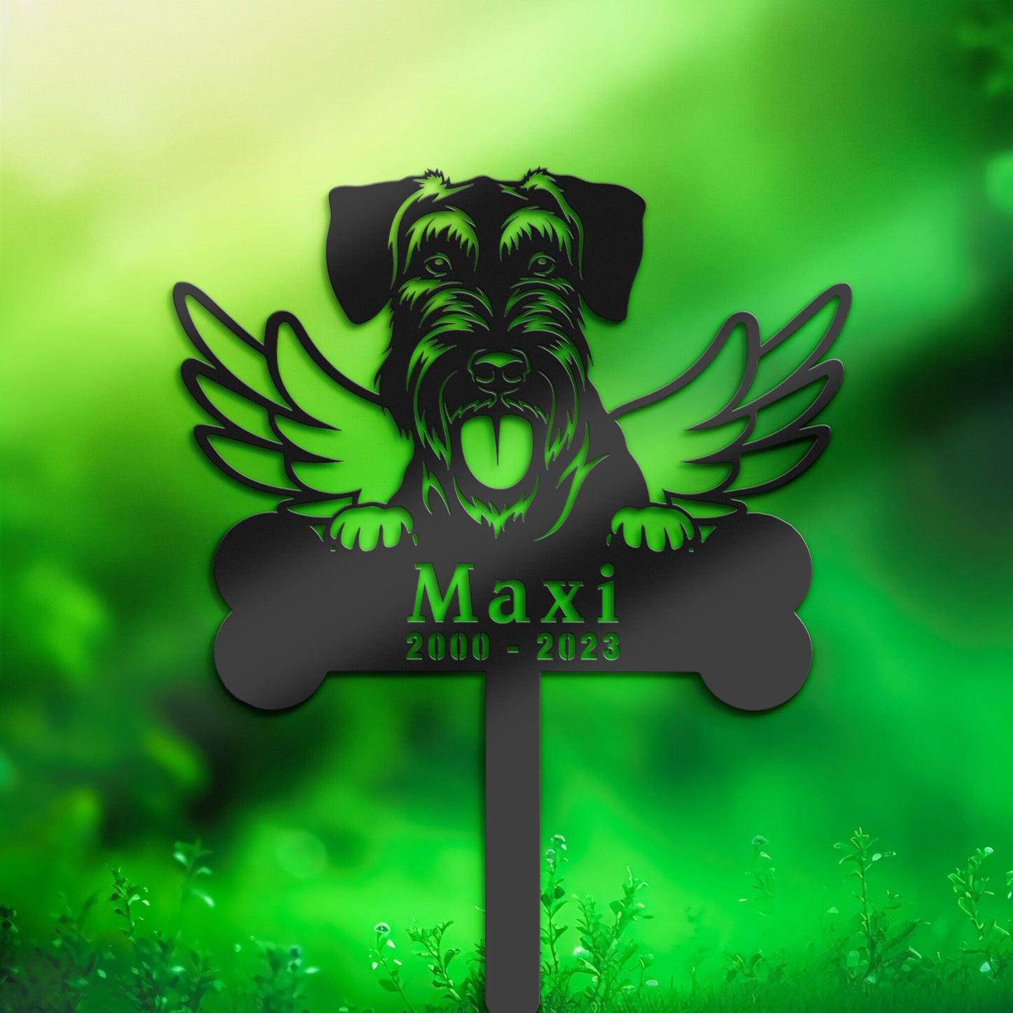 Personalized Giant Schnauzer Dog Memorial Stake, Metal Stake, Sympathy Sign, Pet Grave Marker, Remembrance Stake