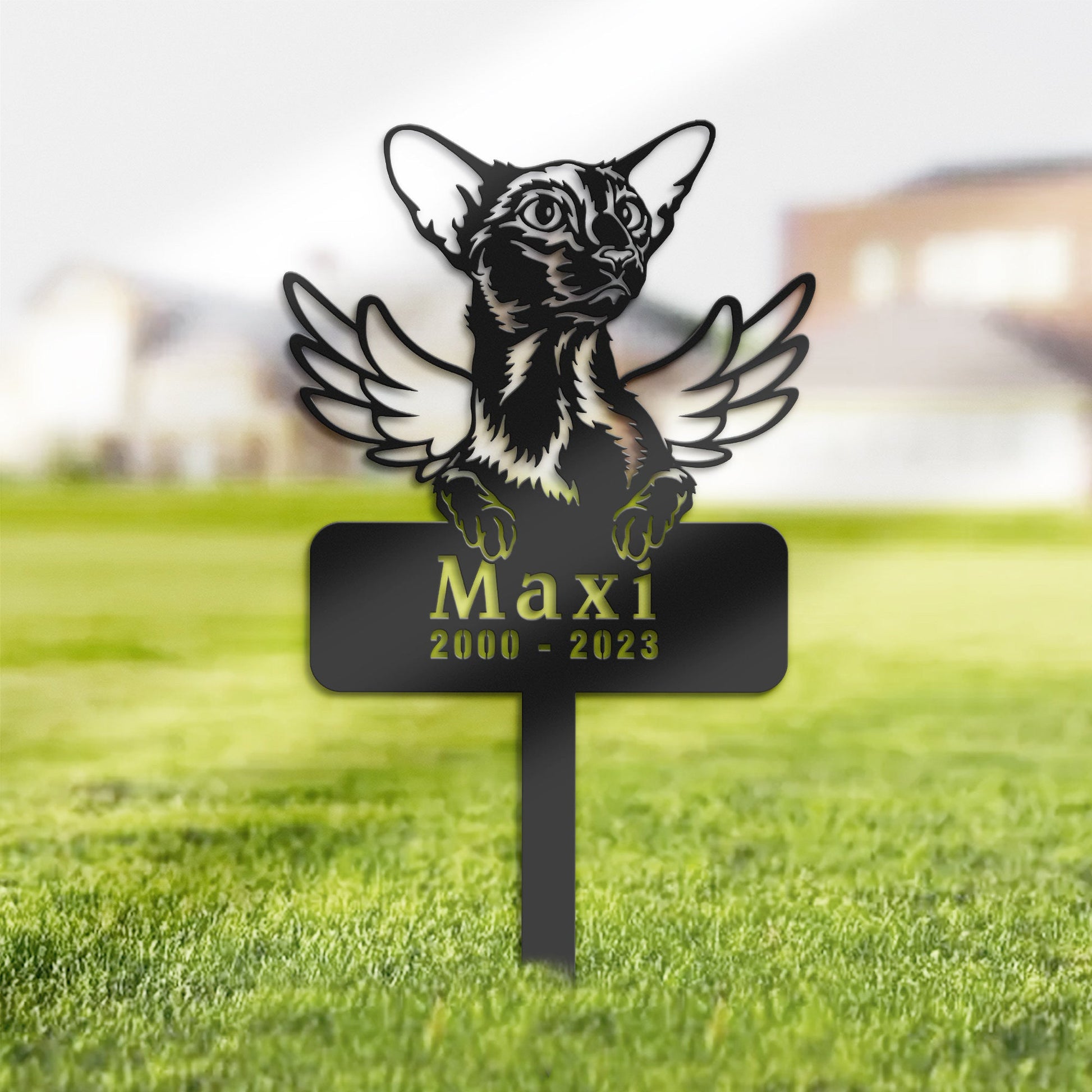 Personalized Oriental Shorthair Cat Memorial Stake, Metal Stake, Sympathy Sign, Pet Grave Marker, Remembrance Stake