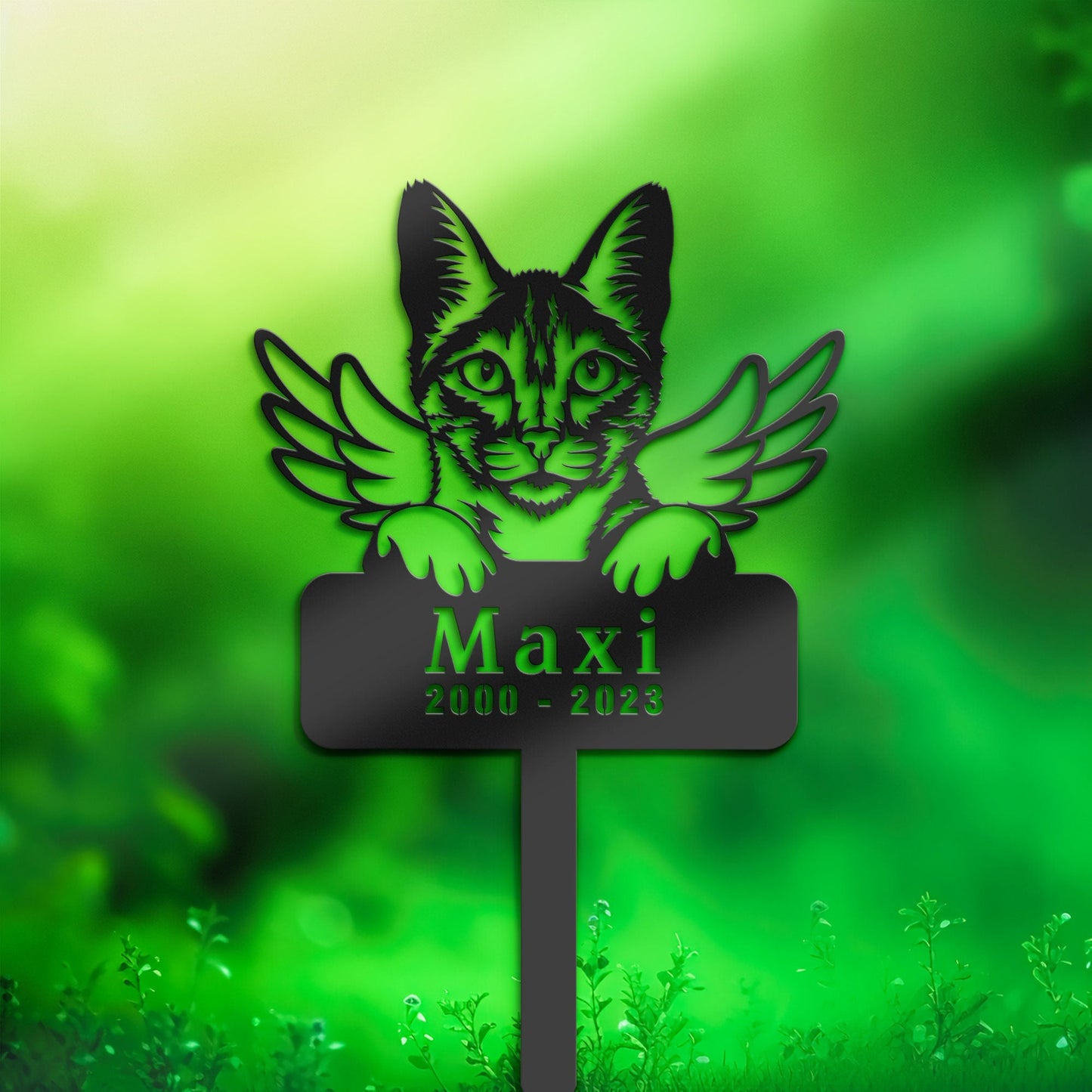 Personalized Savannah Cat Memorial Stake, Metal Stake, Sympathy Sign, Pet Grave Marker, Remembrance Stake