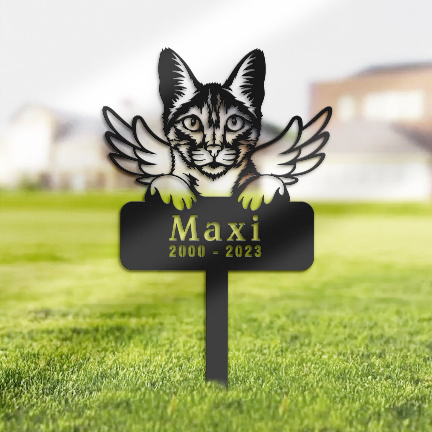 Personalized Savannah Cat Memorial Stake, Metal Stake, Sympathy Sign, Pet Grave Marker, Remembrance Stake