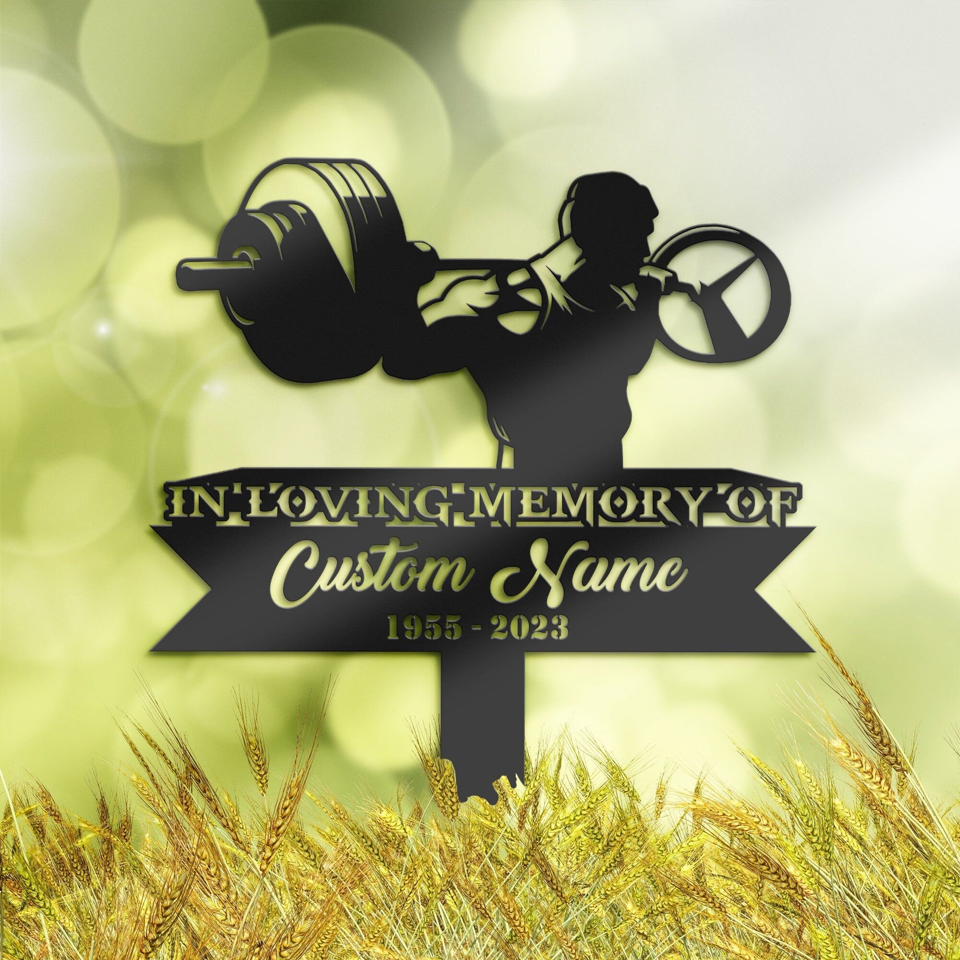 Personalized Fitness trainer bodybuilder Memorial Stake, Metal Stake, Sympathy Sign, Grave Marker, Remembrance Stake