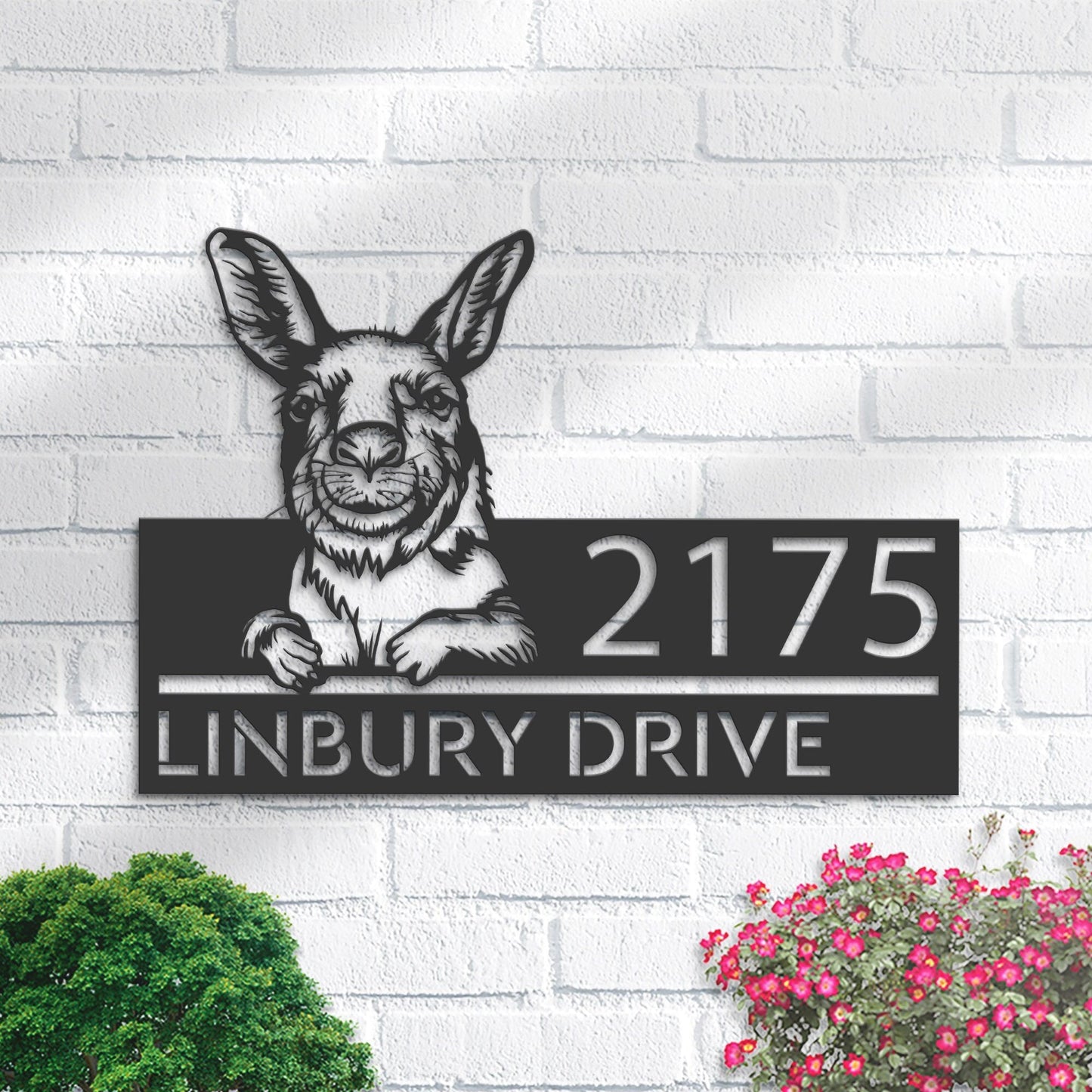 Personalized Peeking Kangaroo Wild animal wildlife Metal Address Sign | Hanging Address Plaque | Yard Sign, Outdoor Sign | Garden Stake