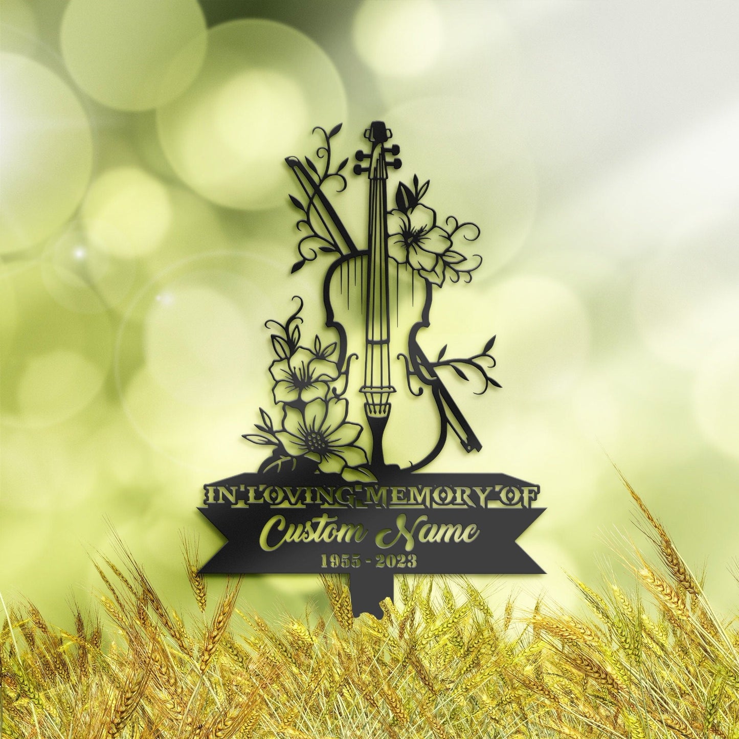 Personalized Violin musician Violist Memorial Stake, Metal Stake, Sympathy Sign, Grave Marker, Remembrance Stake