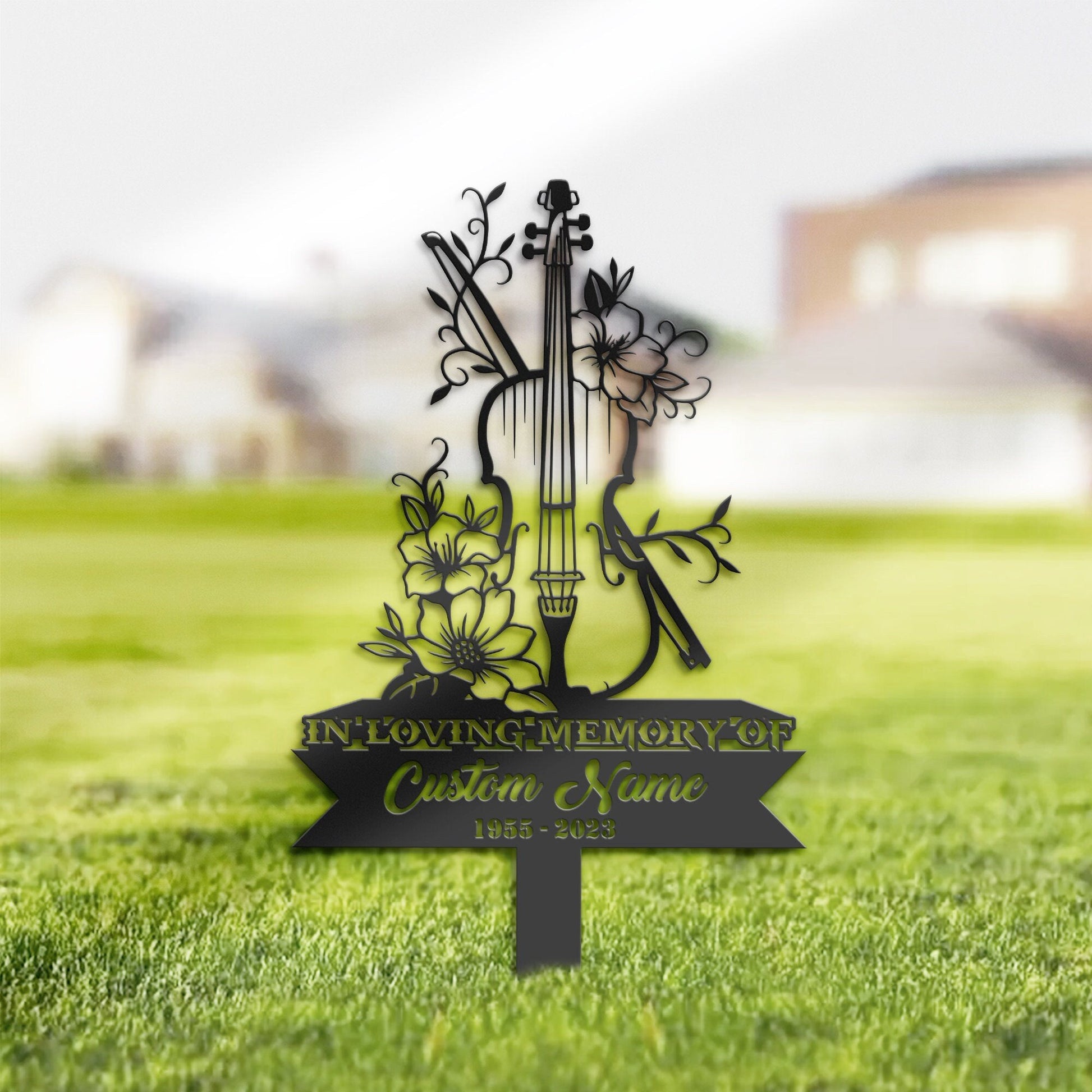 Personalized Violin musician Violist Memorial Stake, Metal Stake, Sympathy Sign, Grave Marker, Remembrance Stake