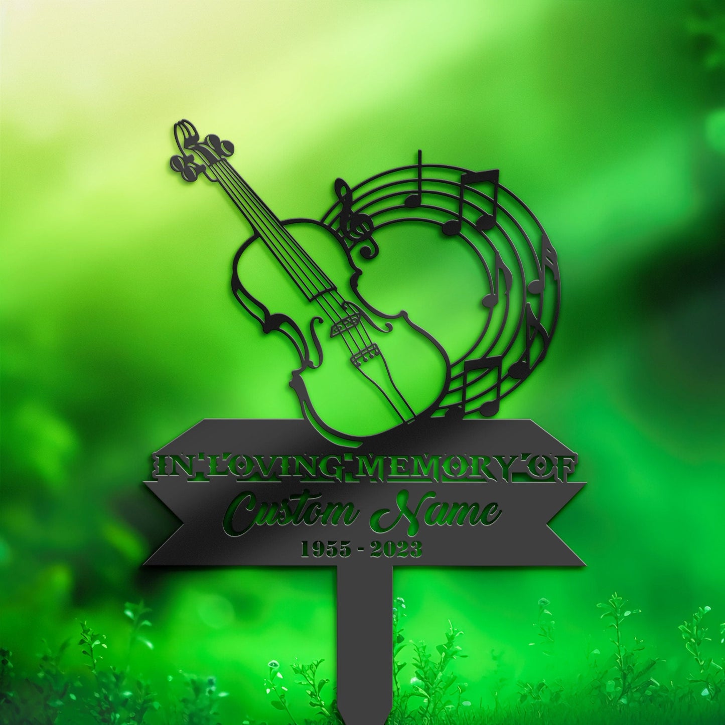 Personalized Violin musician Violist Memorial Stake, Metal Stake, Sympathy Sign, Grave Marker, Remembrance Stake