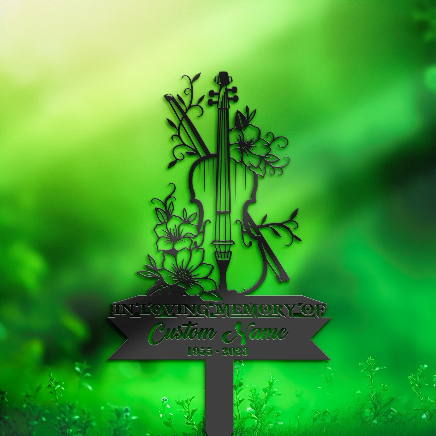 Personalized Violin musician Violist Memorial Stake, Metal Stake, Sympathy Sign, Grave Marker, Remembrance Stake