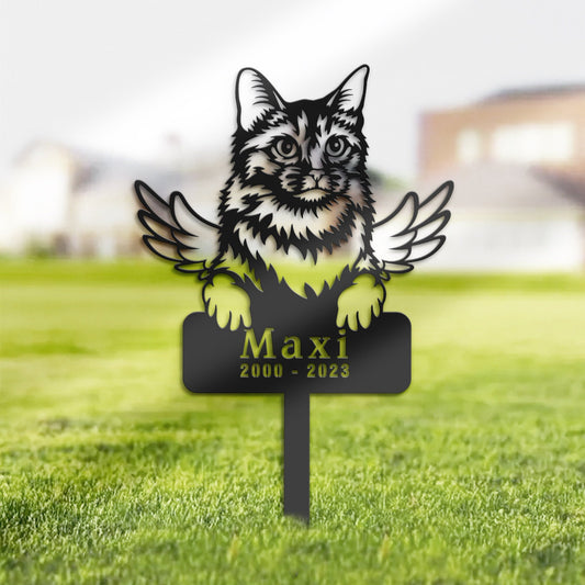 Personalized Somali Cat Memorial Stake, Metal Stake, Sympathy Sign, Pet Grave Marker, Remembrance Stake