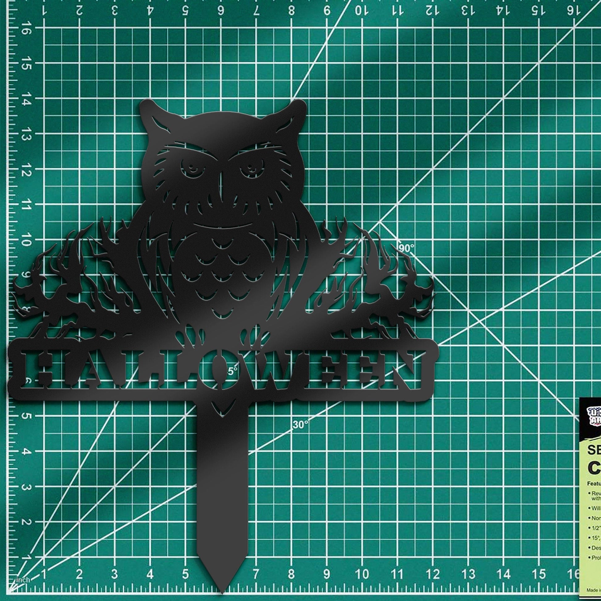 Halloween Owl Metal Yard Stake, Outdoor Decoration, Garden sign, Porch Decor. Holiday Gifts