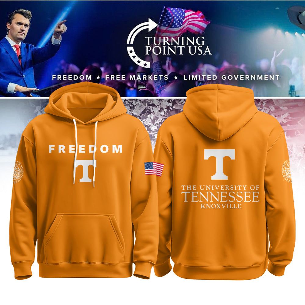 University of Tennessee, Knoxville x Turning Point USA Hoodie - Tennessee Vols Freedom Shirt Exclusive Design & 100% Cotton Fabric