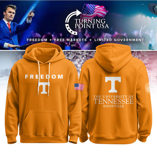 University of Tennessee, Knoxville x Turning Point USA Hoodie - Tennessee Vols Freedom Shirt Exclusive Design & 100% Cotton Fabric