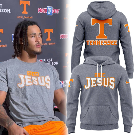 Tennessee Football Team Jesus Grey Hoodie