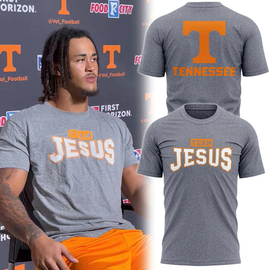 Tennessee Football Team Jesus Grey T-shirt