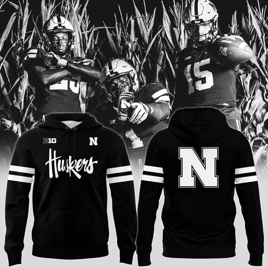 Special New Alternate Dark Mode Nebraska Cornhuskers Hoodie In Black