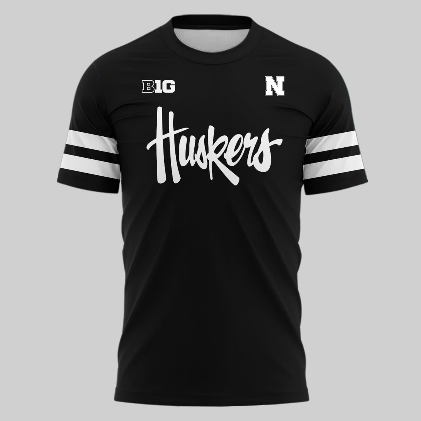 Special New Alternate Dark Mode Nebraska Cornhuskers Tshirt In Black