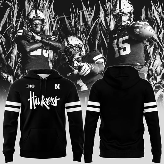 Special New Alternate Dark Mode Nebraska Cornhuskers Hoodie In Black Ver 2