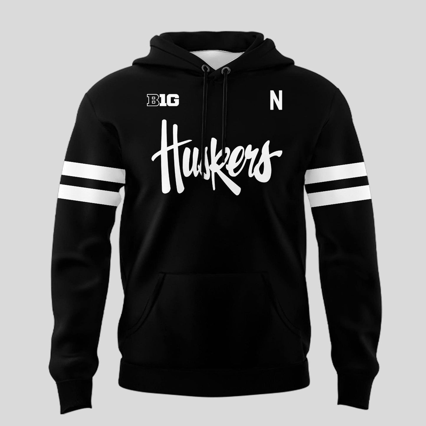 Special New Alternate Dark Mode Helmet Logo Nebraska Cornhuskers Hoodie In Black