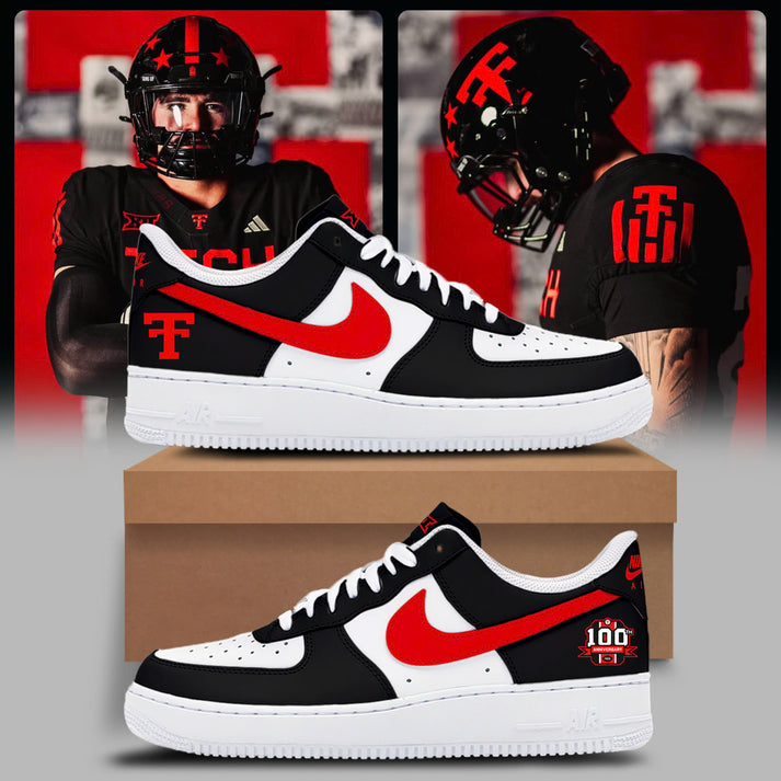 Special New The 100th Anniversary Ŧhrowbacks Texas Tech Low Top AF1 Sneaker