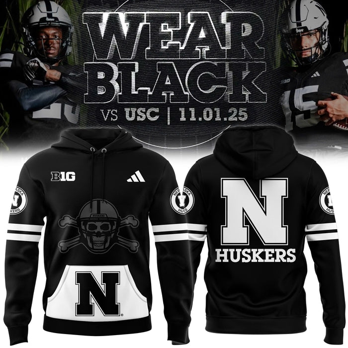 Nebraska Cornhuskers Hoodie 2025 Blackout Version