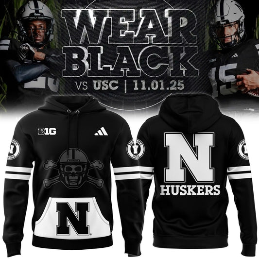 Nebraska Cornhuskers Hoodie 2025 Blackout Version