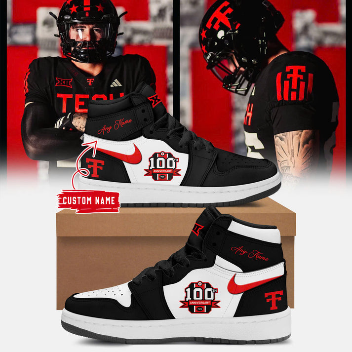 Special New The 100th Anniversary Ŧhrowbacks Texas Tech High Top Air JD1 Sneaker