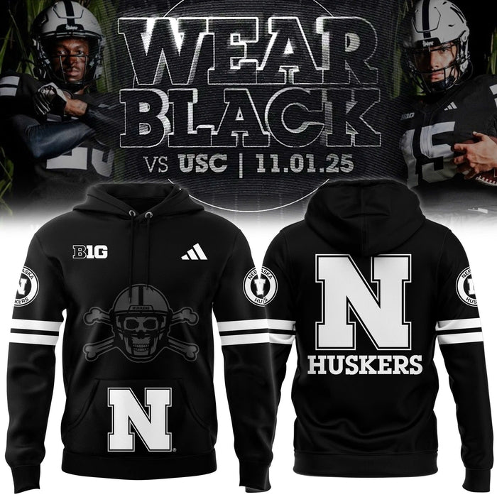 Nebraska Cornhuskers Hoodie 2025 Blackout Version