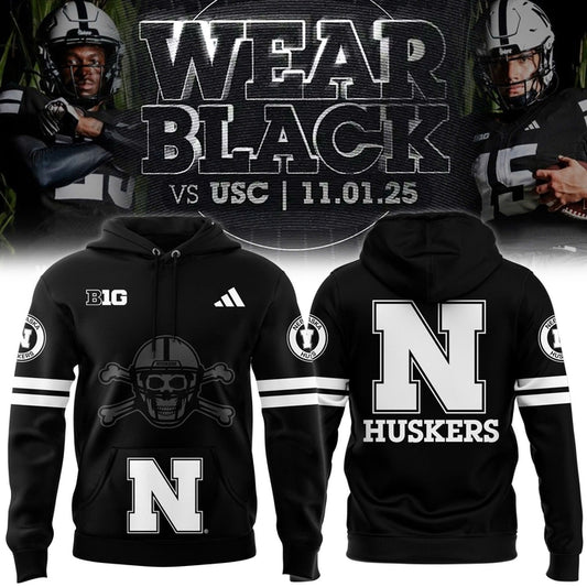 Nebraska Cornhuskers Hoodie 2025 Blackout Version