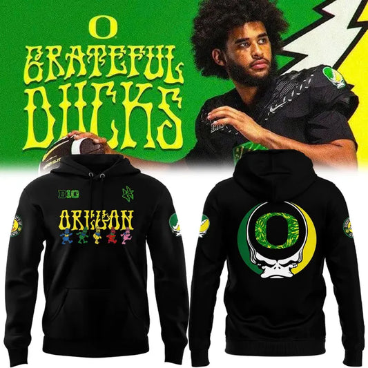 Oregon Ducks Football 2025 Grateful Ducks Tie-Dye Hoodie