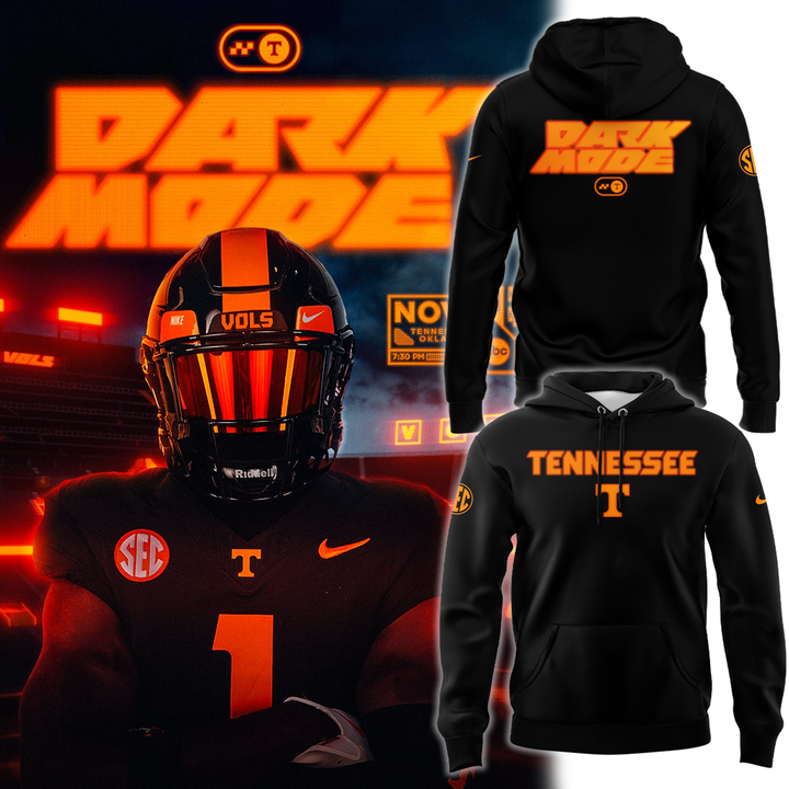 New Arrival Tennessee Football Hoodie Dark Mode Collection - Vols Dark Mode Back Hoodie